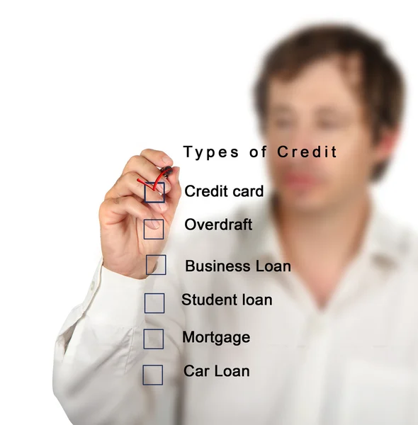 Typer av kredit — Stockfoto