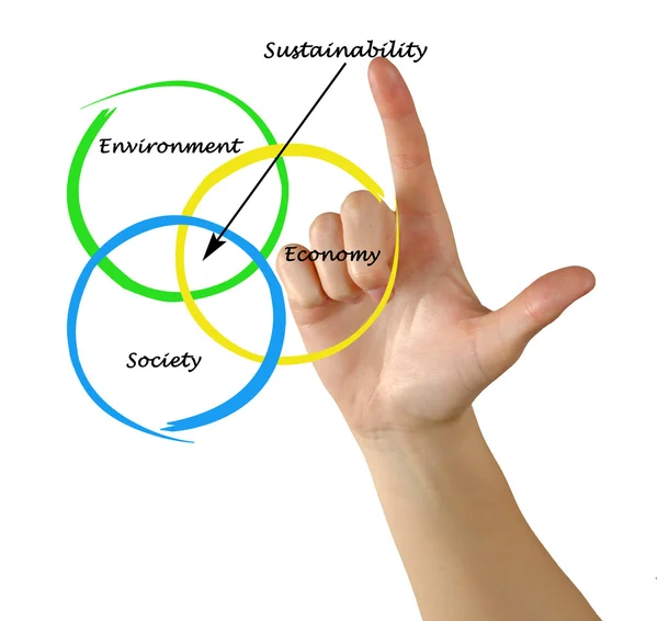 Presentation av diagram över hållbarhet — Stockfoto