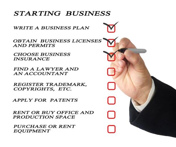 Checklist for starting business — 图库照片