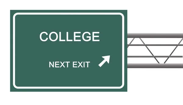 Road sign to college — Stock Photo, Image