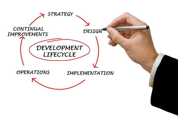 Презентация жизненного цикла разработки — стоковое фото