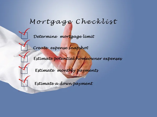 Mortgage checklist — Stock Photo, Image