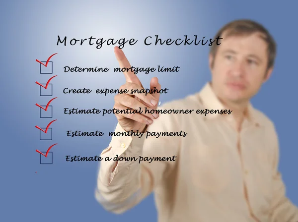 Checkliste für Hypotheken — Stockfoto