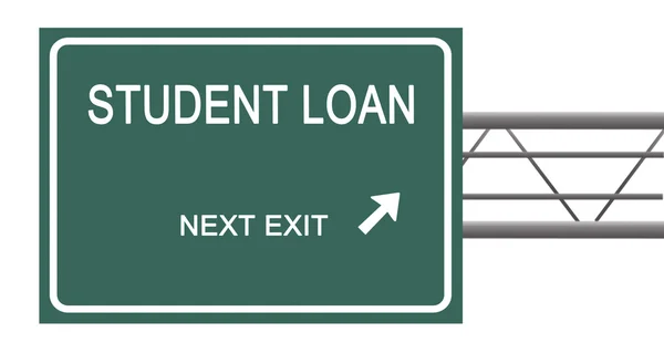 Öğrenci kredi için yol levhası — Stok fotoğraf
