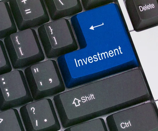 Tastiera con tasto di scelta rapida per gli investimenti — Foto Stock