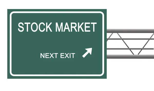 Road sign to stock market — Stock Photo, Image