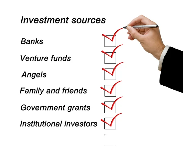 Investment sources checklist — Stock Photo, Image