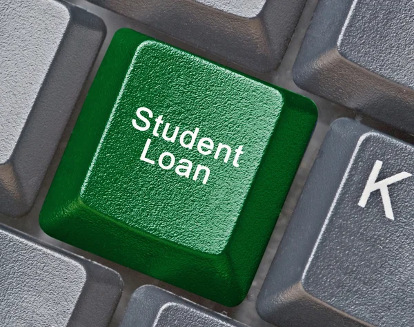 Teclado com tecla de atalho para empréstimo de estudante — Fotografia de Stock