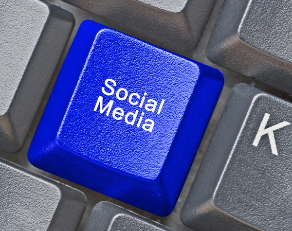 Keyboard with key for social media — Stock Photo, Image