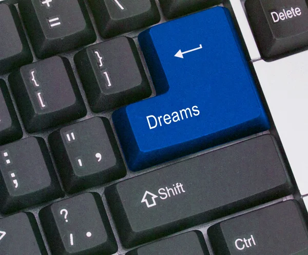 Toetsenbord met sleutel voor dromen — Stockfoto