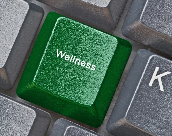 Klávesnice s klíčem pro wellness — Stock fotografie
