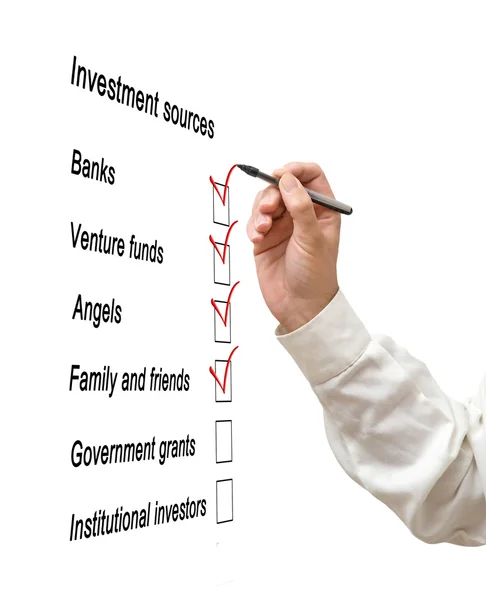 Checkliste zu Investitionsquellen — Stockfoto