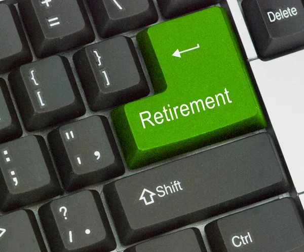 Teclado com para aposentadoria — Fotografia de Stock