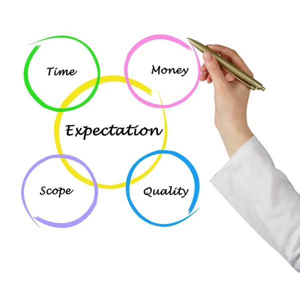 Expectation diagram — Stock Photo, Image