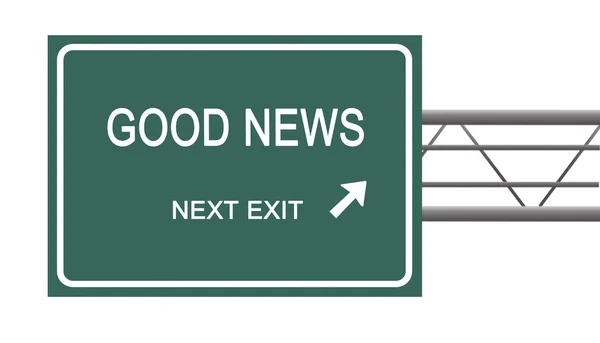 Road sign to good news — Stock Photo, Image