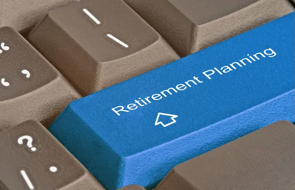 Sleutel voor pensioenplanning — Stockfoto