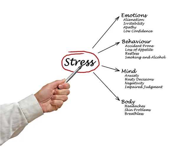 Diagrama das consequências do stress — Fotografia de Stock