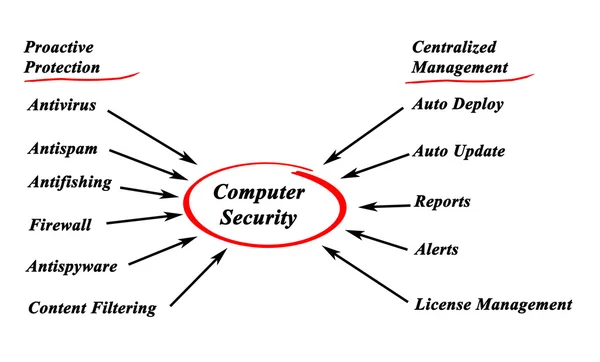 Diagram van computerbeveiliging — Stockfoto