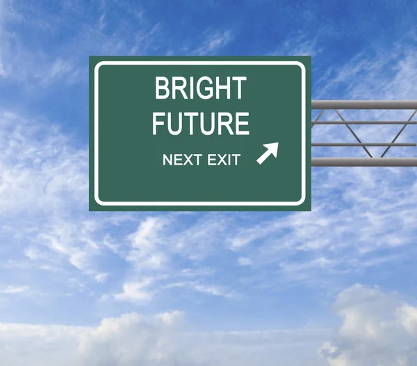 Road sign to bright future — Stock Photo, Image