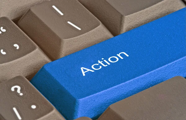 Keyboard with hot key for action — Stock Photo, Image