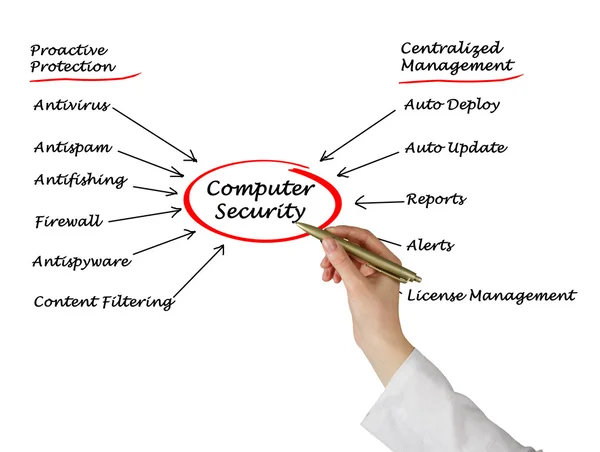 컴퓨터 보안의 다이어그램 — 스톡 사진