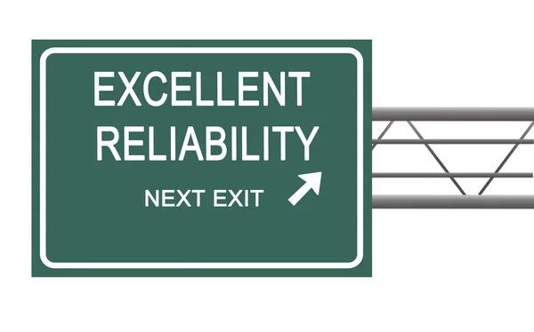 Road sign to exellent reliability — Stock Photo, Image