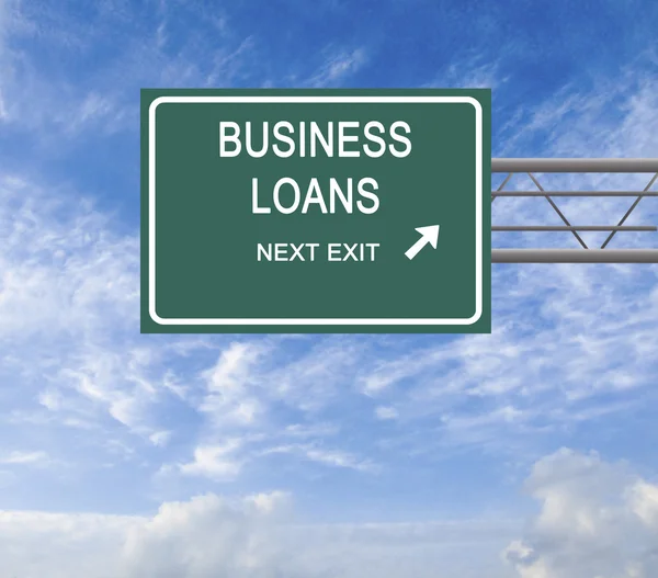 Verkeersbord naar business lening — Stockfoto