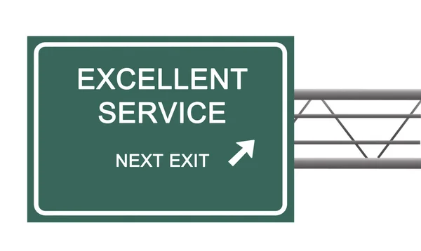 Road sign to excellent service — Stock Photo, Image