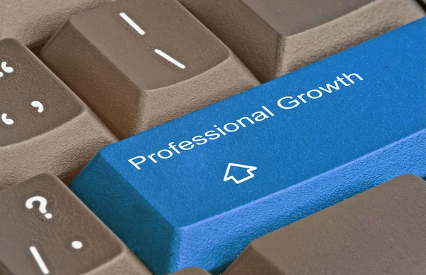 Tastiera con chiave per la crescita professionale — Foto Stock