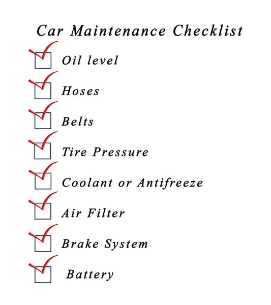 Lista de comprobación de mantenimiento del coche — Foto de Stock