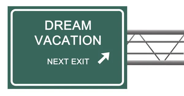 Road sign to dream vacation — Stock Photo, Image