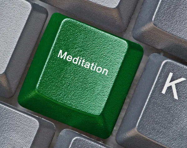 Keyboard with hot key for  meditation — Stock Photo, Image