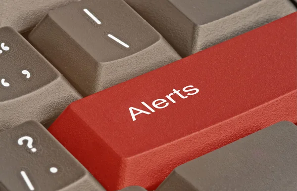 Keyboard with hot key for alerts — Stock Photo, Image