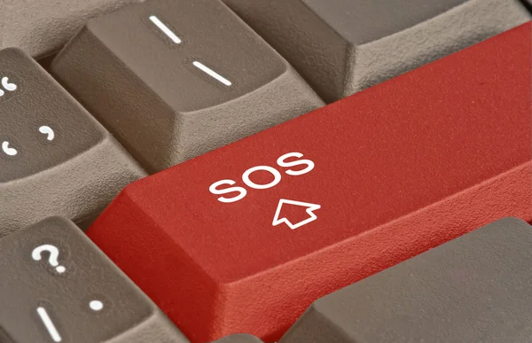 Keyboard with SOS key — Stock Photo, Image