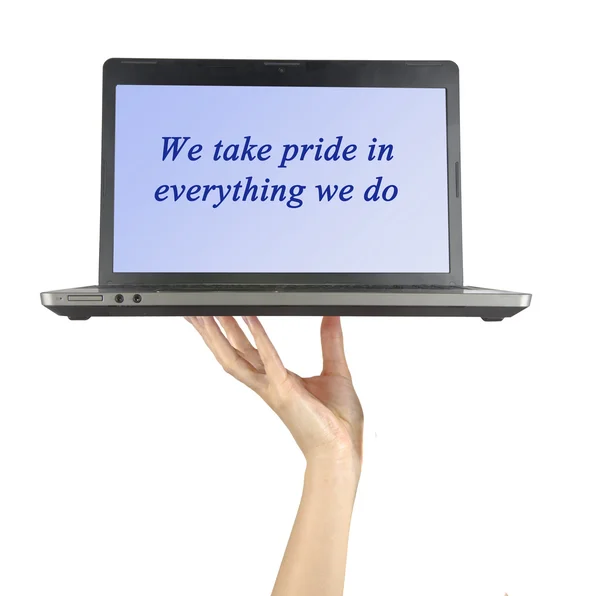We take pride in everything we do — Stock Photo, Image