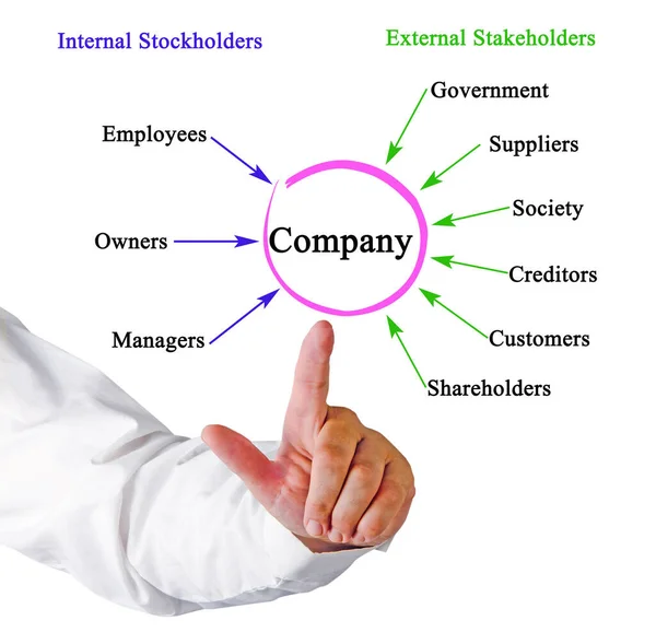External Internal Stakeholders Company — Stock Photo, Image