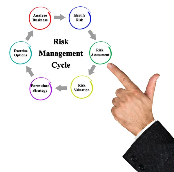 Onderdelen Van Risicomanagementcyclus — Stockfoto