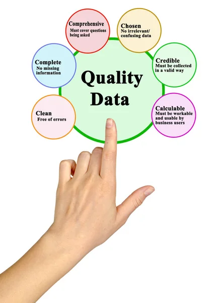 Sechs Merkmale Von Qualitätsdaten — Stockfoto
