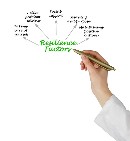 Woman Presenting Five Resilience Factors — Stock Photo, Image