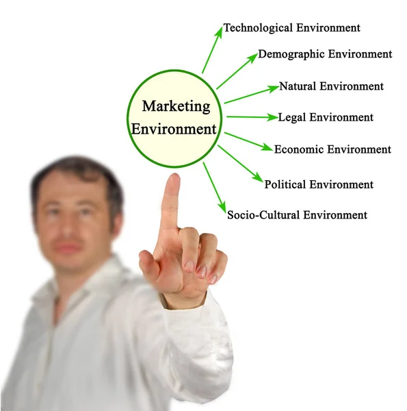 Sieben Komponenten Des Marketing Umfelds — Stockfoto