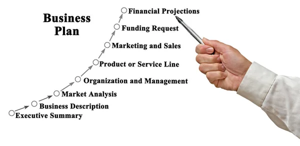 Oito Componentes Plano Negócios — Fotografia de Stock