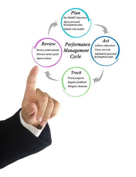 Komponenten Des Performance Management Zyklus — Stockfoto