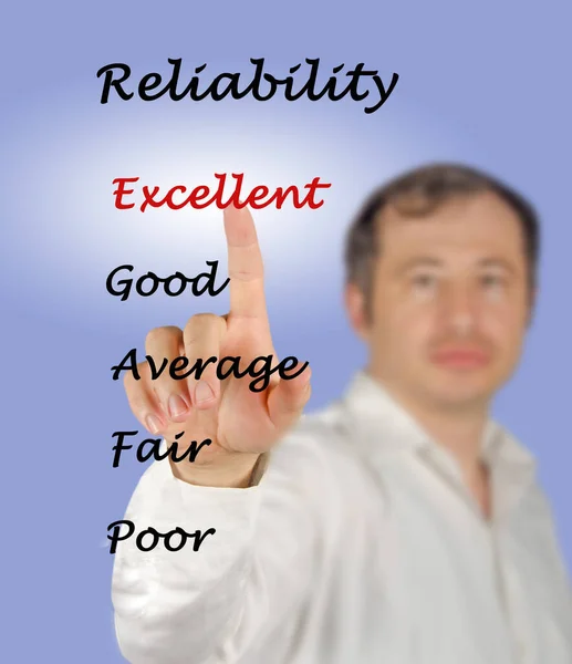 Man Grading Reliability Poor Excellent — Stock Photo, Image