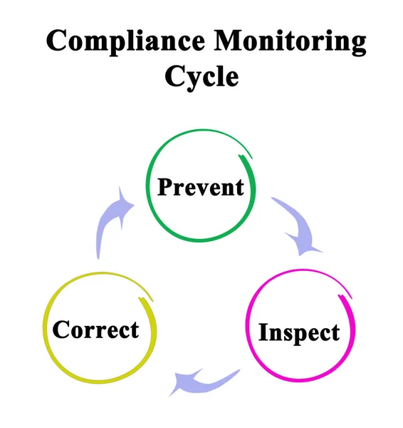 Elementy Cyklu Monitorowania Zgodności — Zdjęcie stockowe