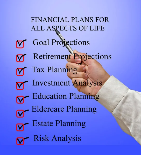 Filling Checklist Financial Plans — 스톡 사진