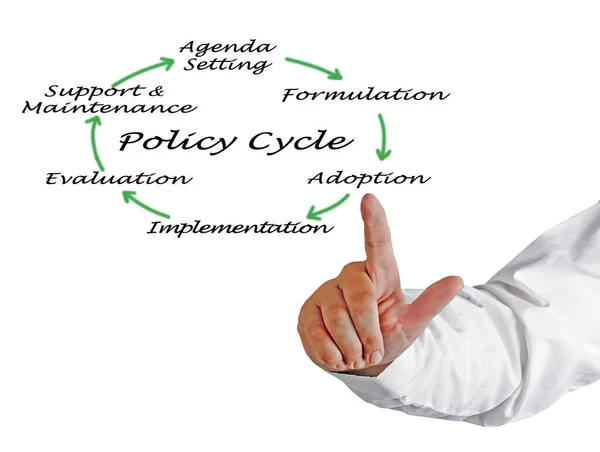 Six Components Policy Cycle — Zdjęcie stockowe