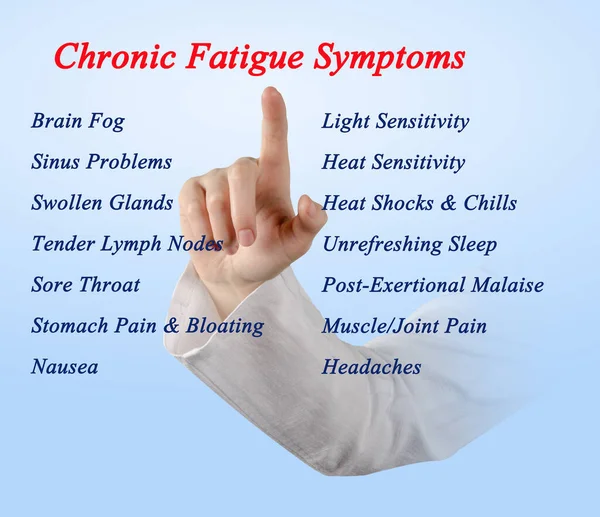 Presenting Fourteen Chronic Fatigue Symptoms — стоковое фото