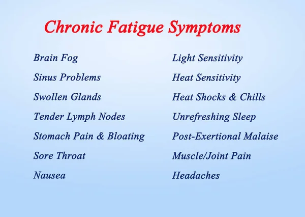 Fourteen Chronic Fatigue Symptoms — ストック写真