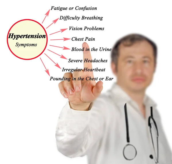 高血圧の8つの症状を示す — ストック写真