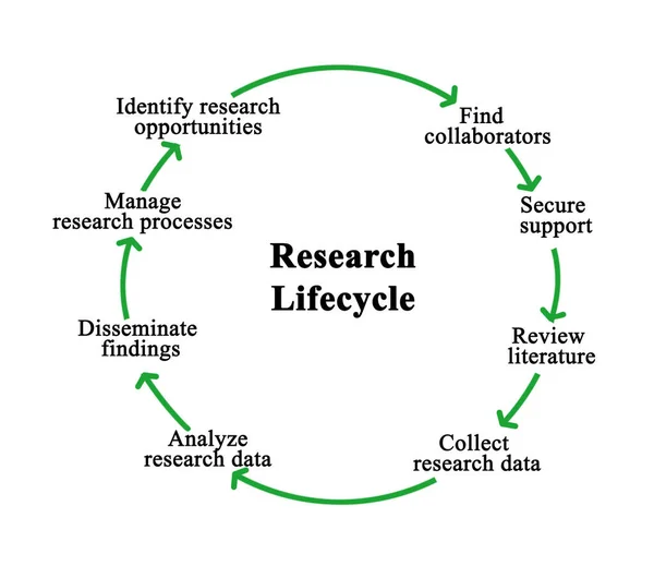 Eight Components Research Lifecycle — Foto de Stock